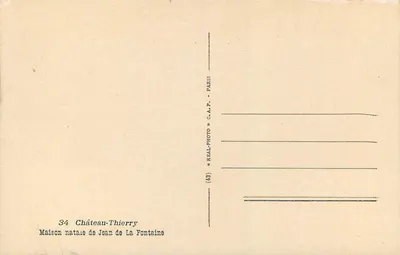 Château-Thierry — Casa natal de Jean de La Fontaine — editor Cap — Verso