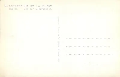 Sanatorium de La Musse — Aussicht auf die Landschaft — Éditions « Mélite », Chauny — Rückseite