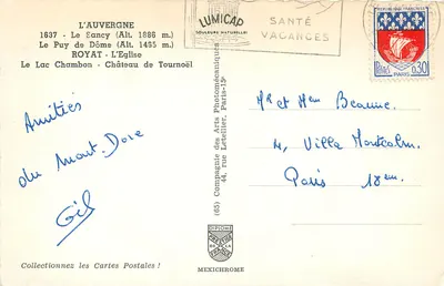 L'Auvergne — paesaggi e monumenti — Lumicap — Verso
