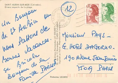 Saint-Aubin-sur-Mer — praia e arquitetura — Éditions Le Goube — Verso