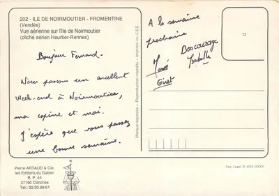 Noirmoutier — widok lotniczy na wyspę Noirmoutier — Pierre Artaud — Rewers