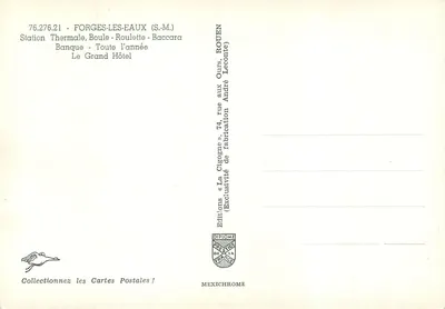 O Grande Hotel — Forges-les-Eaux — Edições Diplôme — Verso