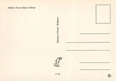 Abadia Nossa Senhora d'Orval — vista geral, fachada e poço — Éditions d'Orval — Verso