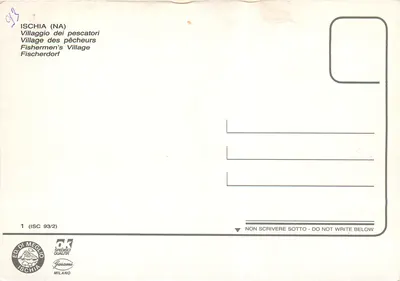 Ischia — Aldeia dos pescadores — Éd. Di Meglio, n° 1 (ISC 93/2) — Verso