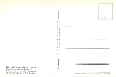 Castelo de Loarre — Alto Aragon — editor Garcia Garrabella y Cía, n° 428 — Verso