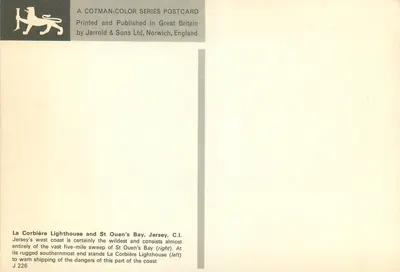 Farol de La Corbière e Baía de St Ouen — Jersey — Jarrold & Sons Ltd — Verso