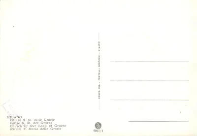 Igreja S. M. delle Grazie — Milão — Fratelli Scrocchi — Verso