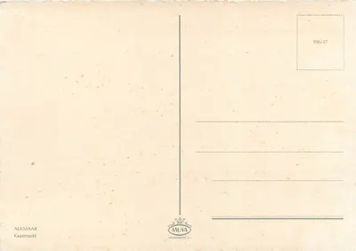 Alkmaar — Mercado de Queijo — editor MUVA Valkenburg (n° 996/17) — Verso