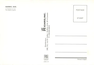 Québec, Qué. — La Capitale la nuit — ICARD, INC. — Rewers