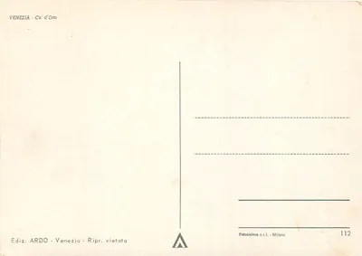 Wenecja — Le Ca'd'Oro — Wydawca ARDO, nr 112 — Rewers