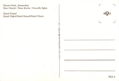 नियूवे कर्क, एम्स्टर्डम — चैयर के विवरण — यूरो कलर कार्ड्स / स्लीवुइक — पीछे