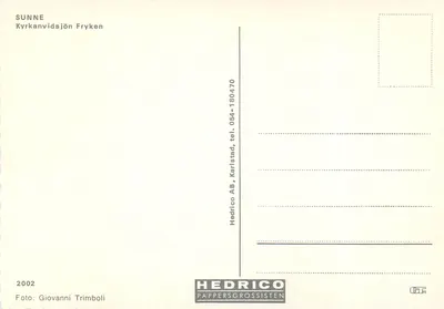 SUNNE — Igreja e navio SELMA LAGERLÖF — Hedricco AB — Verso