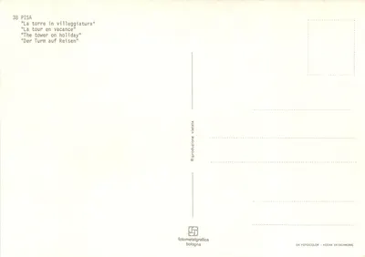 Pisa — Wschód słońca na schodkach Pizy — fotometalgrafica bologna n°38 — Rewers