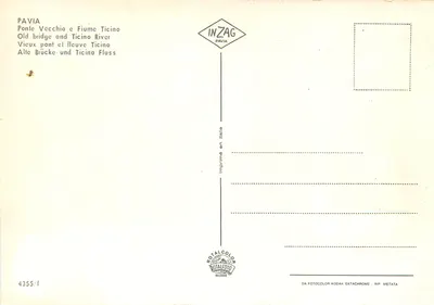 Pavia — Ponte Vecchio e Rio Ticino — INZAG — Verso