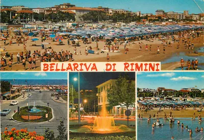 Bellariva di Rimini — vista da praia e da cidade — Ediz. B.MARCA CCINI - RIMINI 754250