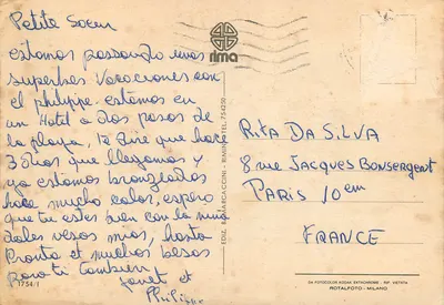 Bellariva di Rimini — vista da praia e da cidade — Ediz. B.MARCA CCINI - RIMINI 754250 — Verso