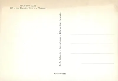 Esch-sur-Sure — As Iluminações do Castelo — E.A. Schaack, Luxemburgo — Verso