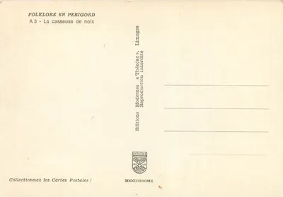 Folklore no Périgord — A quebradeira de nozes — Edições Théolac — Verso