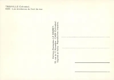 Trouville (Calvados) — Le residenze della spiaggia — Edizioni Normande LE GOUBEY — Verso