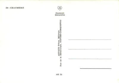 Dom z dachem z siana — Chaumière — ArtAUD Frères, Nantes — Rewers