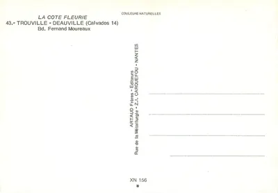 Rue de la Côte Fleurie a Trouville — bandiera svizzera — editore Artaud Frères — Verso