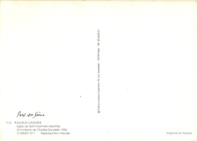 Church of Saint-Germain-des-Prés — Clock Tower — Marion-Valentine Editions — Back