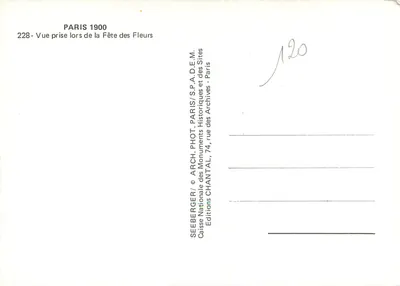 Paris 1900 — Flower Festival — Éditions Chantal — Back