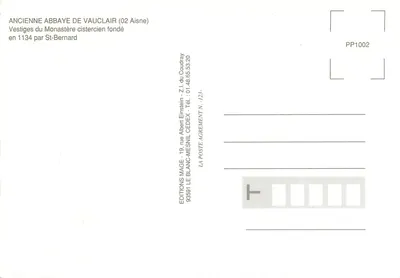 Abadia de Vauclair — ruínas cistercienses — Éditions Mage — Verso