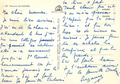Cannes — Erinnerungen an Cannes — Éditions d'Art Montluet, Nice — Rückseite