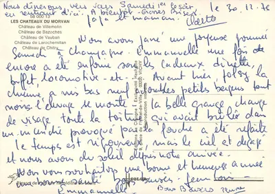 Castelli del Morvan — Editore Vichy, n° 58 000 13 — Verso