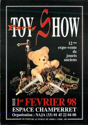 Toy Show Paris — 12ª exposição-venda de brinquedos antigos — NAJA, 1º de fevereiro de 1998