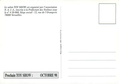 Toy Show Paris — 12ª exposição-venda de brinquedos antigos — NAJA, 1º de fevereiro de 1998 — Verso