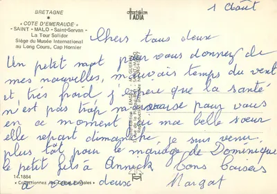 Saint-Servan — La Tour Solidor — Uitgever Emgé, n° 5479 — Achterkant