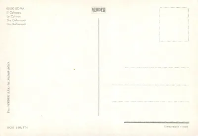 Coliseu de Roma — vista panorâmica — VERDESI n°180/374 — Verso