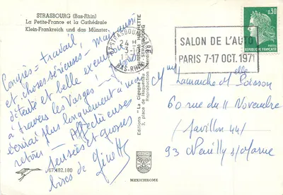 Strasburg — Widok na Petite-France i katedrę — Wydawnictwo Mexichrome — Rewers