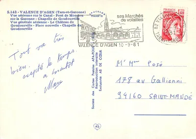Valence d'Agen — widok z lotu i panoramiczny — Spółka APA-POUX — Rewers