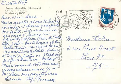 Le Mont d'Arbois - Mégeve — Editor: Société des Éditions de France, n° 62-79 — Verso