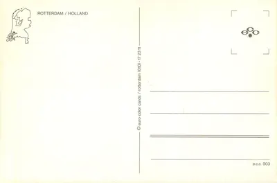 Rotterdam — widok panoramiczny — euro color cards / e.c.c. 903 — Rewers