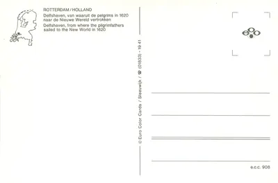 Delfshaven — Rotterdam / Holanda — Euro Color Cards / Sleeuwijk — Verso