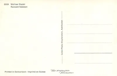 Domek drewniany na palach — Adelboden, Szwajcaria — Fot. Klopfenstein, nr 89904 — Rewers