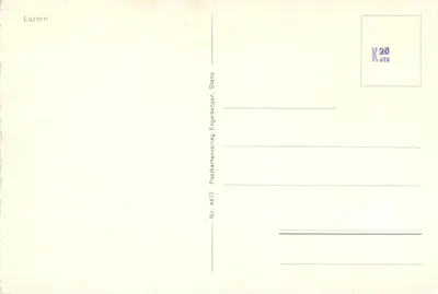 Luzern — widok panoramiczny z Lwem Lucernskim — Postkartenverlag Engelberger, n° 4477 — Rewers