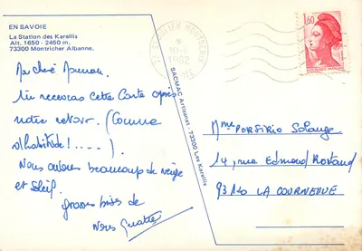 A Estação dos Karellis — Em Savoia — SACMAC Artisanat — Verso