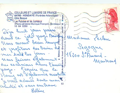 As Falésias e os Gêmeos — Hendaye (Pyrénées-Atlantiques) — Edições de Arte - Acusil — Verso