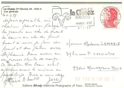 La Clusaz — ogólny widok — Wydawnictwo Révalp — Rewers