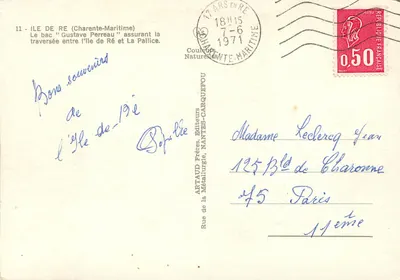 Bac Gustave Perreau — La Rochelle — Artaud Frères, Nantes-Carquefou — Verso