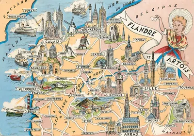 Flandres e Artois — Carta postal ilustrada — Edições Artaud e Gaby