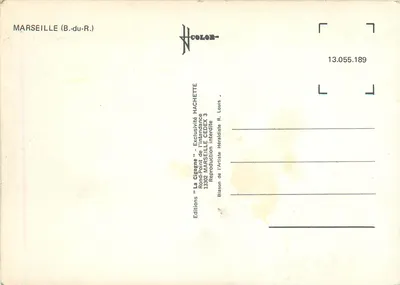 Marsella — vista del puerto y del Vieux-Port — Ediciones La Cigogne — Reverso