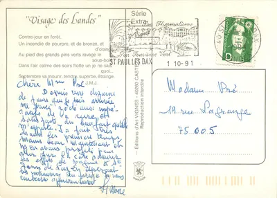 Foresta delle Landes — Volto delle Landes — G. Vignes — Verso
