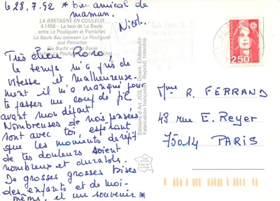 A Baía de LA BAULE — vista aérea — Edições de Arte JOS. Châteaulin — Verso