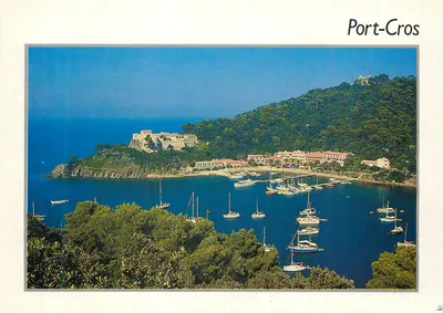 Port-Cros — vista do porto e do castelo — J. Terret
